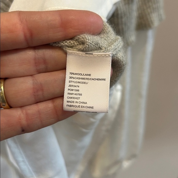 BROCHU WALKER Ebele Layered Crew Sweater In Sterling With White Shirting - Picture 9 of 12